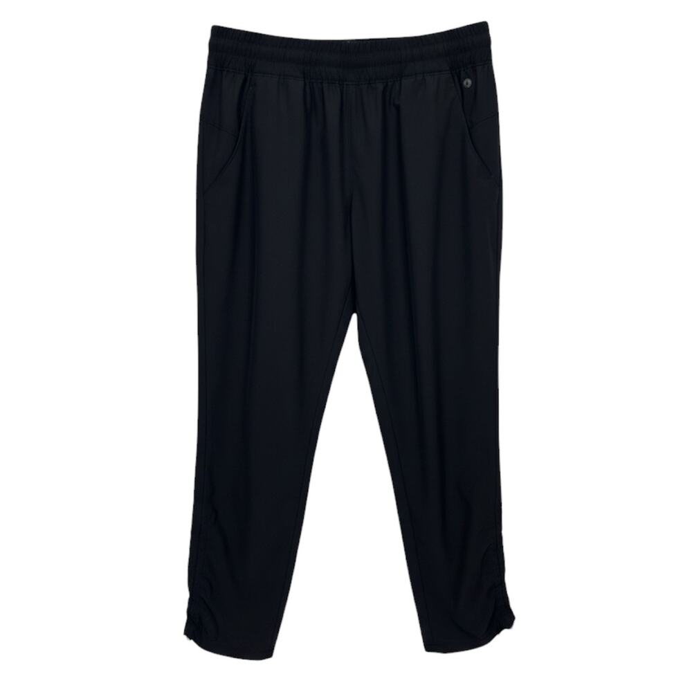 CALIA Women's ANKLE PANTS Black RUCHED ANKLES Size LARGE